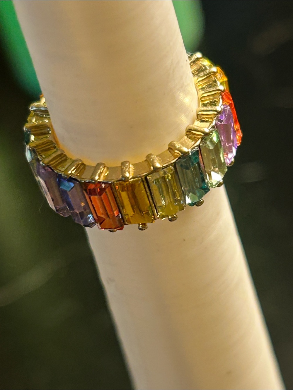 Sugarfix by BaubleBar Rainbow Crystal Eternity Ring - Gold size 7